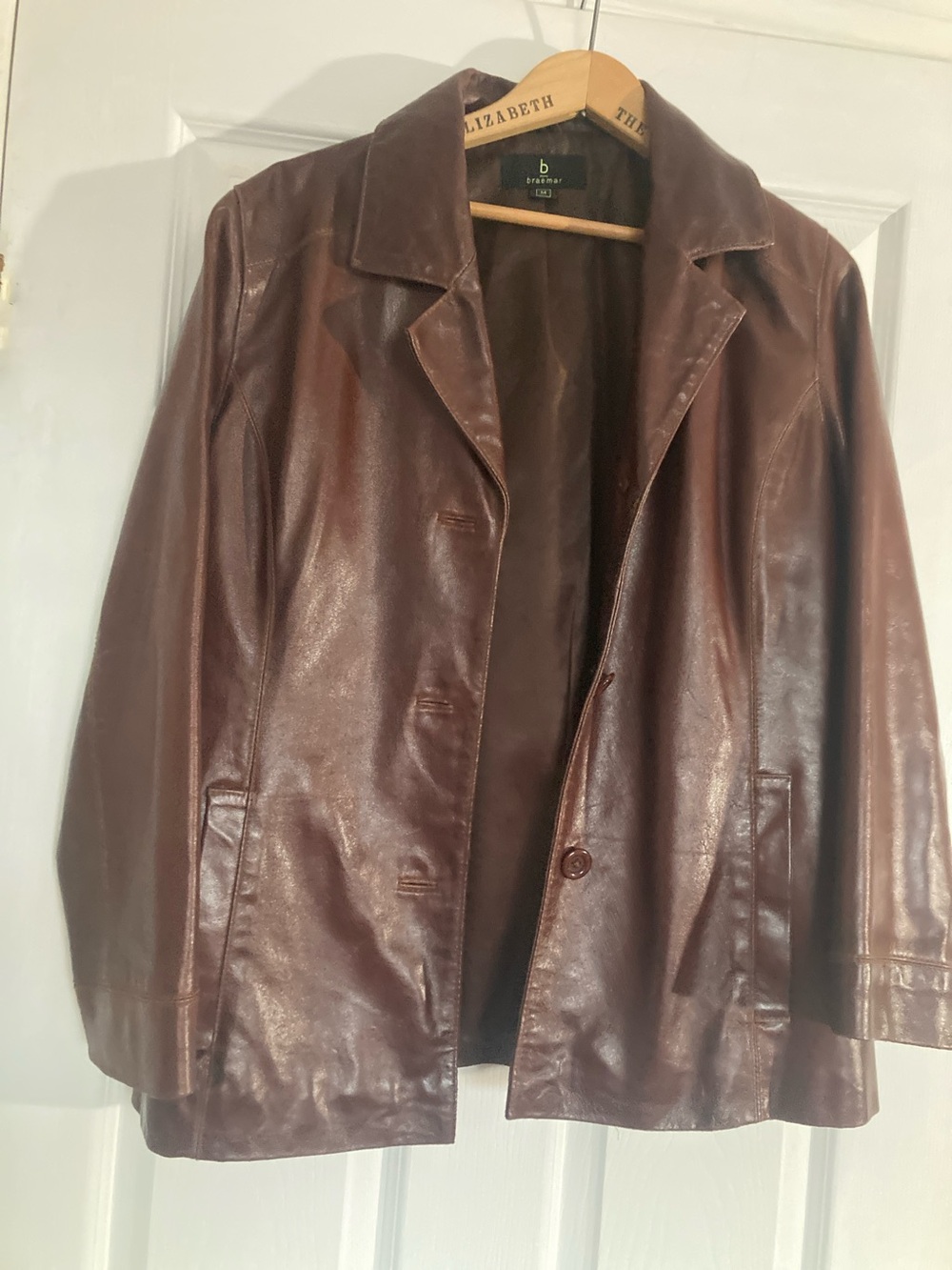 Brown Leather Blazer Jacket by Banana Republic